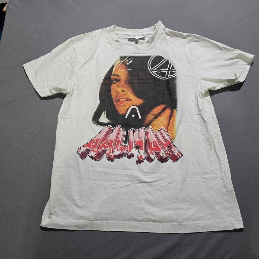 Headgear Classics Aaliyah Graphic T-Shirt Womens Medium White 90s R&B Nostalgia
